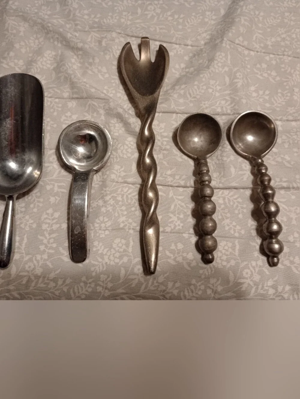 Assorted Vintage Pieces - Scoop, Spoons, Salad Fork